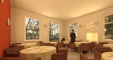 3d view restaurant avond